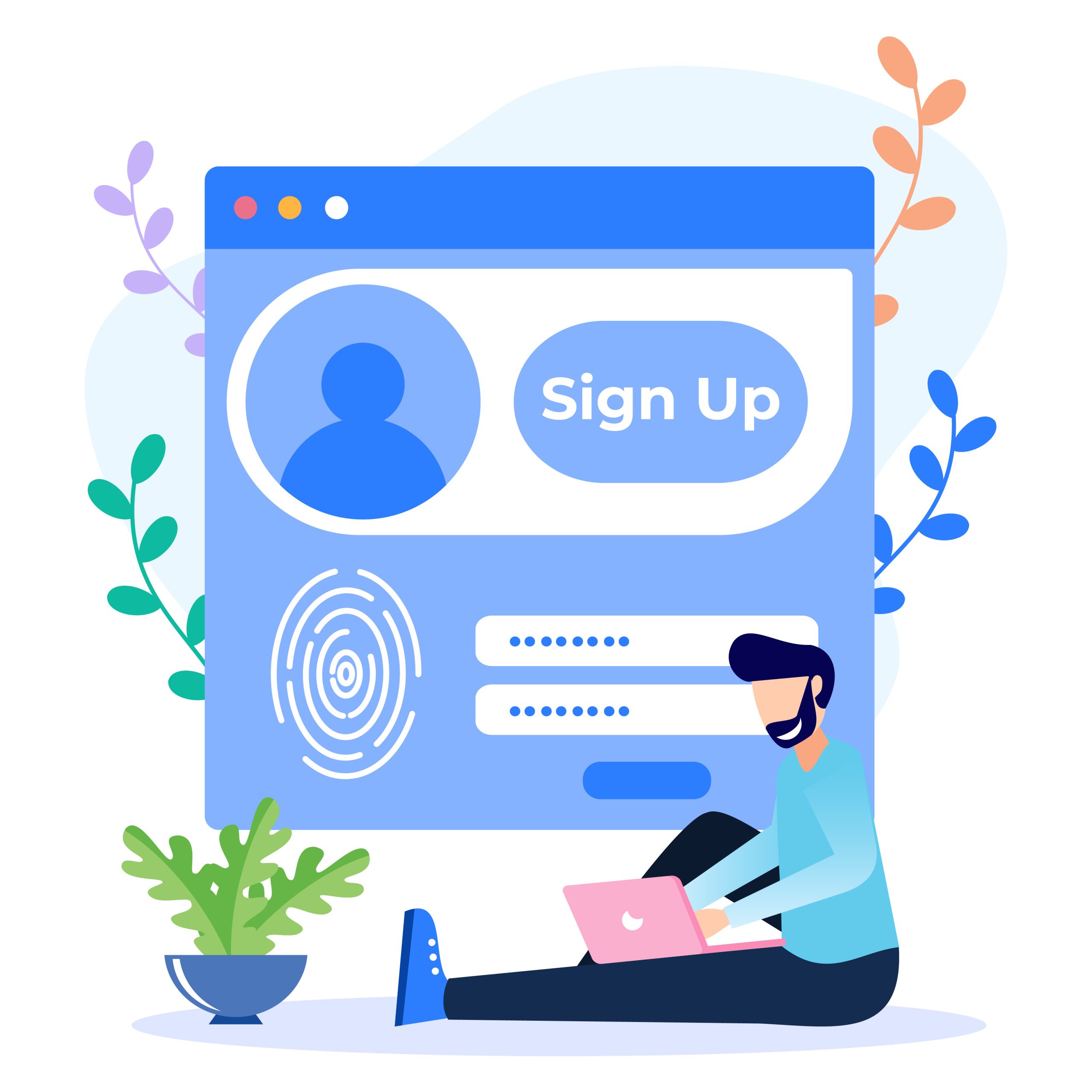 Signup vector